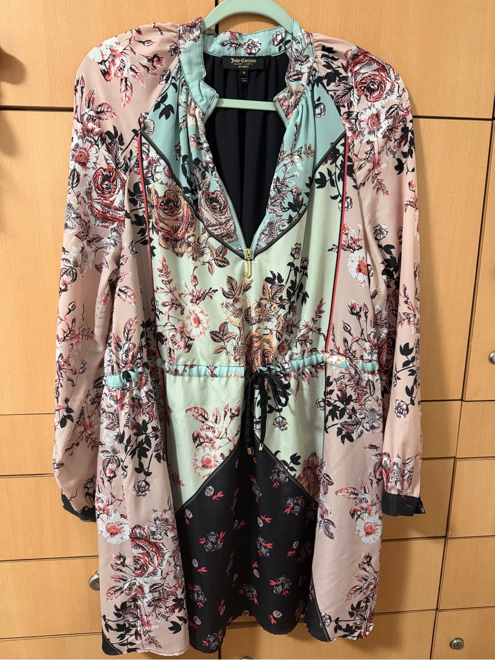 Juicy Couture Black Label Floral Long Sleeve Dress Size M